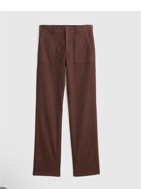 Madewell Chocolate Brown Utility Straight-Leg Chino Super Stretch Pants NX472